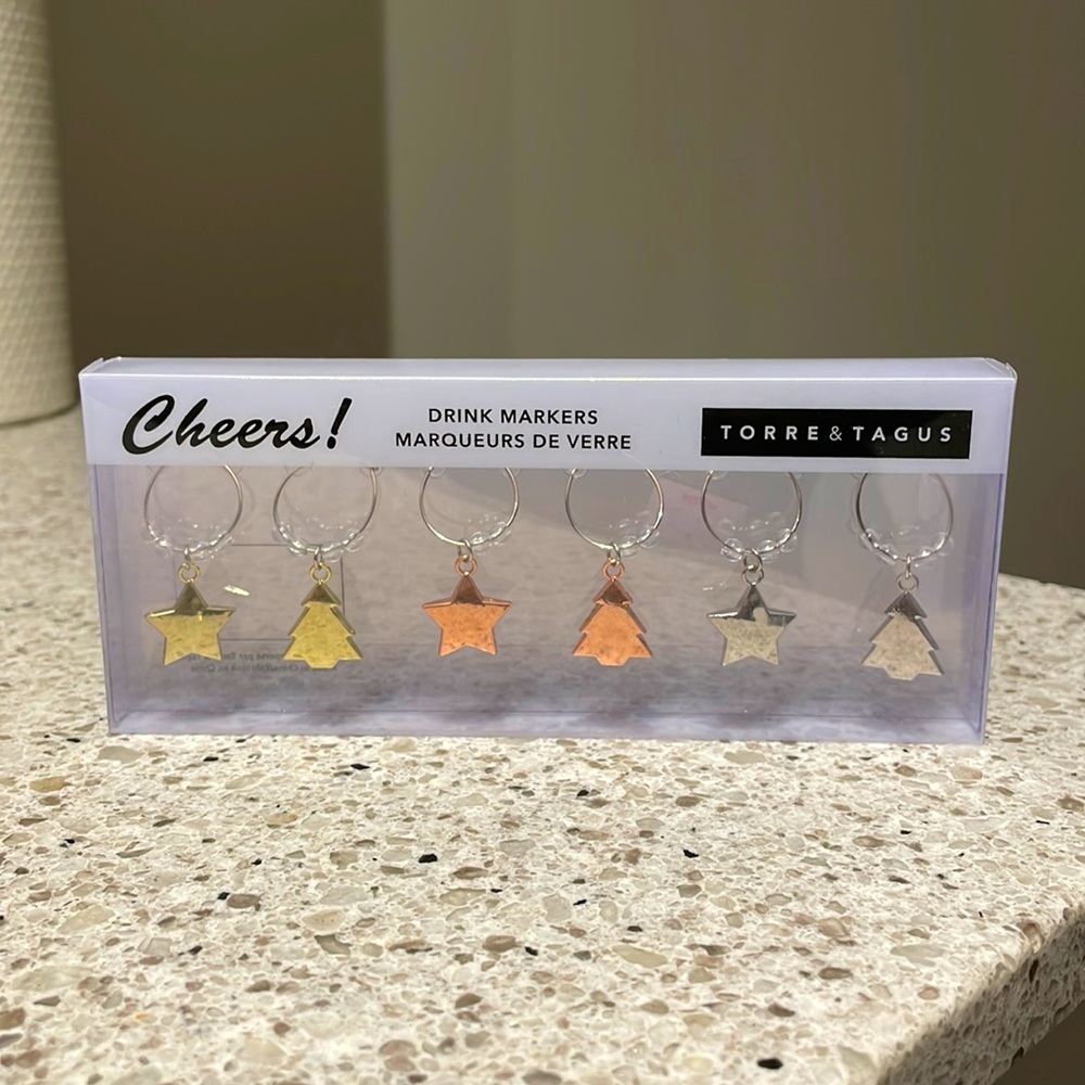 NWT Christmas Drink Markers by Torre & Tagus